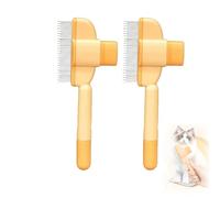 Zen Brush Self-Cleaning Pet Grooming Comb for Cats & Dogs - Pain-Free Deshedding Tool with Massage Effect, Dual Bristles & Release Button for Long/Short Hair & Home Us