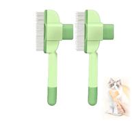 Zen Brush Self-Cleaning Pet Grooming Comb for Cats & Dogs - Pain-Free Deshedding Tool with Massage Effect, Dual Bristles & Release Button for Long/Short Hair & Home Us