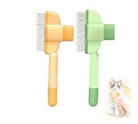 Zen Brush Self-Cleaning Pet Grooming Comb for Cats & Dogs - Pain-Free Deshedding Tool with Massage Effect, Dual Bristles & Release Button for Long/Short Hair & Home Us