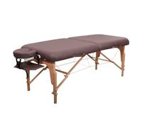Zen - Camilla Masaje Plegable móvil de Esquinas Redondeadas Altura Regulable - Camilla estetica Madera Maciza para masajes Activos - Camilla Plegable con reposacabezas, reposabrazos y Bolsa Chocolate