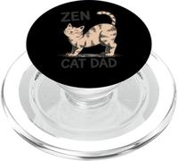 Zen Cat Dad Happy Feline estirando dueño de Mascota PopSockets PopGrip para MagSafe