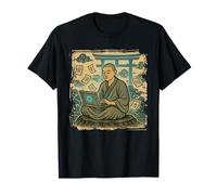 Zen Coder Monk Ukiyo-e Programador Pacífico Arte Camiseta