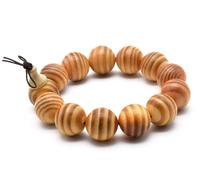 Zen Dear Collar o pulsera de cuentas, para meditación, mala, budista, tibetana, unisex, madera de pino natural, barnizada