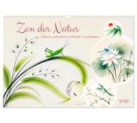 Zen der Natur - Pflanzen und Insekten im Stile der Tuschmalerei (Wandkalender 2026 DIN A3 quer), CALVENDO Monatskalender: Insekten und Pflanzen in der KI-Kunst des Fernen Ostens