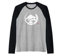 Zen Enso Circle - Arte de Pincel de montaña Sumi-e Camiseta Manga Raglan