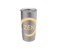 Zen Enso Circulo Mindfulness Meditación Símbolo Arte Vaso térmico de acero inoxidable de doble pared