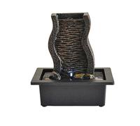 Zen Fuente de Interior, poliresina, Negro Moderno de circulación de Agua Fuente de Dispositivos de Escritorio Lucky pequeños Adornos Home Living Decoración del Aula Fuente de Agua