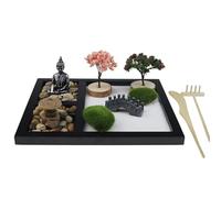 Zen Garden - Conjunto de meditación de jardín de , ambiente pacífico que promueve la productividad enfocada | Mesa japonesa Zen Garden regalo para el del estrés, la atención plena, la