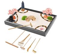 Zen Garden Kit de alivio del estrés 28 x 20 cm juego de regalo de meditación japonesa para decoración de la oficina en casa accesorios de meditación bonito paquete de regalos japoneses para mujeres