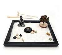 Zen Garden, Mini Jardín Zen Meditation Rock and Sand Garden con Rastrillo para la Oficina en Casa Relajación y Meditación Juego de Accesorios y Herramientas para jardín Zen