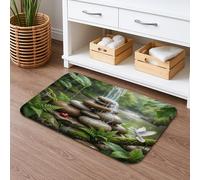 Zen Garden - Tapete de baño de secado rápido, diseño de piedras de la naturaleza tranquila, absorbente, antideslizante, alfombra de ducha decorativa, de franela lavable, para baño, baño, baño, baño
