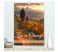 Zen in Orange (High Quality Premium Wall Calendar 2027 DIN A2 portrait),CALVENDO 12 Month Wall Calendar: Accompanying buddhist monks in their meditative life for a year