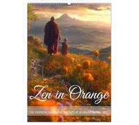 Zen in Orange (Wall Calendar 2027 DIN A2 portrait), CALVENDO 12 Month Wall Calendar: Accompanying buddhist monks in their meditative life for a year