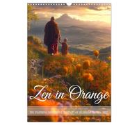 Zen in Orange (Wall Calendar 2027 DIN A3 portrait), CALVENDO 12 Month Wall Calendar: Accompanying buddhist monks in their meditative life for a year