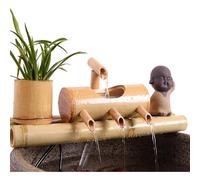Zen - Kit de fuente de bambú natural al aire libre para jardín, patio y estanque de peces, fuente de paisajismo y baño de pájaros, 35 cm