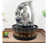 Zen Light - Fuente de jardín con diseño de Buda y luz LED, 21 x 21 x 28 cm