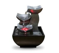 Zen Light Nature Boro - Fuente, de Resina, Plateada, 13 x 13 x 17 cm