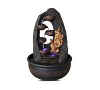 Zen Light SCFR1798 - Fuente de Interior con Bomba e iluminación LED, Resina, marrón, Talla única