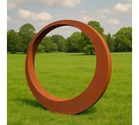 Zen Man Escultura de jardín oxidada (metálica), símbolo de la suerte, decoración de jardín, altura 95 x 95 x 5 cm, 031510