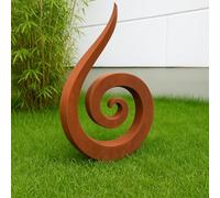 Zen Man Estatuilla de jardín oxidada en espiral de metal de 1 mm, decoración de jardín, 031837, hecha a mano, 55,6 x 5 x 80 cm