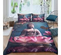 Zen Meditation Art Funda de Edredón Microfibra Suave Tres Piezas Estampado 3D Zen Meditation Art Funda Edredon con Fundas de Almohada Suave Antialérgica for niños y niñas Double（200x200cm）