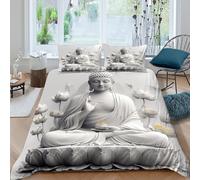 Zen Meditation Art Funda Edredon Microfibra Suave 3 Piezas Compuesto Estampado 3D Zen Meditation Arte Funda de Edredón con Funda de Almohada Suave for Adolescentes Super King（260x220cm）