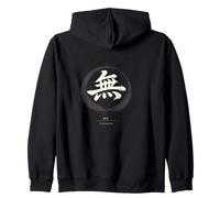 Zen Mu Nothingness Kanji Caligrafía Pincel Trazo Sudadera con Capucha