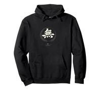 Zen Mu Nothingness Kanji Caligrafía Pincel Trazo Sudadera con Capucha
