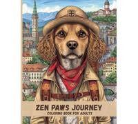Zen Paws Journey: Minimalist Adult Coloring Pages of Dogs Traveling the World in Calm and Balance