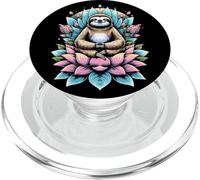 Zen Perezoso Meditando Entre Flores De Loto Mindfulness PopSockets PopGrip para MagSafe
