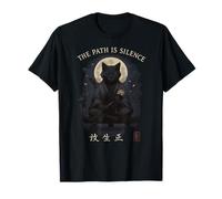 Zen Samurai Cat El Camino Es Silencio Luna Camiseta