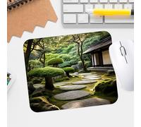 Zen Serenity Print - Alfombrilla de mouse de escritorio lavable e impermeable con borde cosido, superficie lisa para juegos y oficina, base de goma antideslizante y duradera