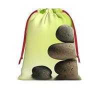 Zen Stone Spa - Bolsa de regalo con cordón de Navidad impresa, una opción conveniente para empaquetar pequeños regalos