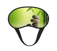 Zen Stone Spa - Máscara de ojos impresa con borde negro, con buen efecto de sombreado, es una opción ideal para viajes, meditación, etc