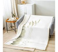 Zen Stones - Manta de forro polar para meditación, manta de felpa para cama, sofá, niños, tranquila naturaleza, obra de arte sherpa, manta transpirable, zen espiritual, blanca, cálida, mullida, para