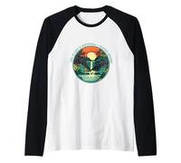 Zen Sunset Follaje La Vida es como una Cascada Siempre en Movimiento Camiseta Manga Raglan