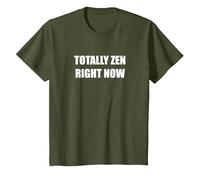Zen Total Ahora Mismo Camiseta, Niños, Verde Oliva, 12 años