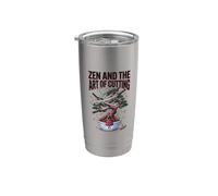 Zen y el arte de Katana Gardening Japane Bonsai Tree Humor Vaso térmico de acero inoxidable de doble pared