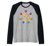 Zen Yoga Símbolo Om chakra Meditación Flor de la Vida Camiseta Manga Raglan