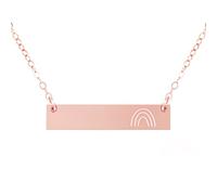Zen & Zuri Collar de barra de oro rosa arcoíris, boda, día de San Valentín, día de la madre, aniversario, delicado, para ella, esperanza, motivacional