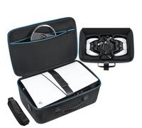 ZENACCE Funda de transporte compatible con PS5 Slim, funda rígida para consola PlayStation 5 Slim y controladores, bolsa de viaje para accesorios de base vertical, negro, Funda