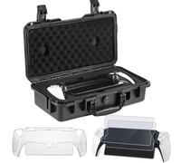 ZENACCE Kit de funda de transporte rígida para reproductor remoto PlayStation Portal, incluye bolsa de viaje impermeable, funda protectora y protectores de pantalla para consola portátil PS Portal y