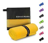 ZENACROSS Toalla Gimnasio 50x100cm con Bolsa de Transporte - Toalla Microfibra de Secado Rápido y Versátil - Toallas Gimnasio Talla M - Amarillo