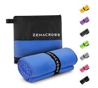 ZENACROSS Toalla Gimnasio 70x140cm con Bolsa de Transporte - Toalla Microfibra de Secado Rápido y Versátil - Toallas Gimnasio Talla L - Azul
