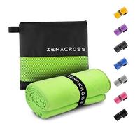 ZENACROSS Toalla Gimnasio 70x140cm con Bolsa de Transporte - Toalla Microfibra de Secado Rápido y Versátil - Toallas Gimnasio Talla L - Verde