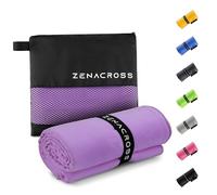 ZENACROSS Toalla Gimnasio 70x140cm con Bolsa de Transporte - Toalla Microfibra de Secado Rápido y Versátil - Toallas Gimnasio Talla L - Púrpura