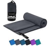 ZENACROSS Toalla Gimnasio con Bolsa de Transporte - Toalla Microfibra de Secado Rápido y Versátil - Toallas Gimnasio Talla M - 140 x 70 cm - Gris Oscuro