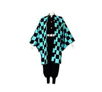 ZENAHA Tanjirou Kamado Cosplay Disfraz Kimono Vestido Uniforme De Noche De Brujas,Height 135~145cm-Green