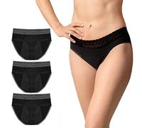 ZENAPHYR Set 3 Bragas Menstruales Algodón Ecológico Orgánico 4 Capas Absorbentes y Anti-Pérdidas - Protección higiénica Braguitas Menstruales Mujer Lavables (XS)