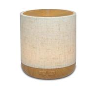 Zen'Aroma Difusor ultrasónico Alesia - Difusión de Aceite Esencial en frío Aromaterapia - Diseño Original, Carcasa de Lona de Lino y Revestimiento de Color Madera - difusión + iluminación